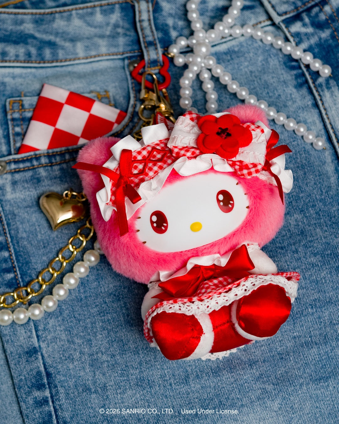 Hello Kitty and Friends 6-Inch Hello Kitty Lolita Bestie Roto Plush Clip-On